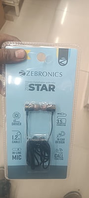 ZEBRONICS  Stereo Earphone with Mic  STAR