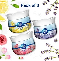 Ambi Pur Car Freshener Gel Pack of 3 – 75g each Refreshing Lemon , Relaxing Lavender , Romantic Rose